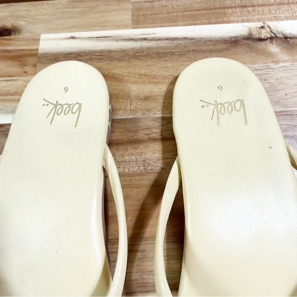 Beek Sunbeam Flip Flop Leather Flat Thong Sandals in Glow Pale Yellow size 6 - Picture 14 of 14